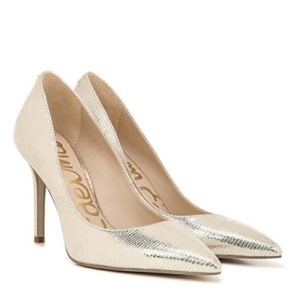 Sam Edelman Shoes - Sam Edelman hazel gold pointed toe pumps